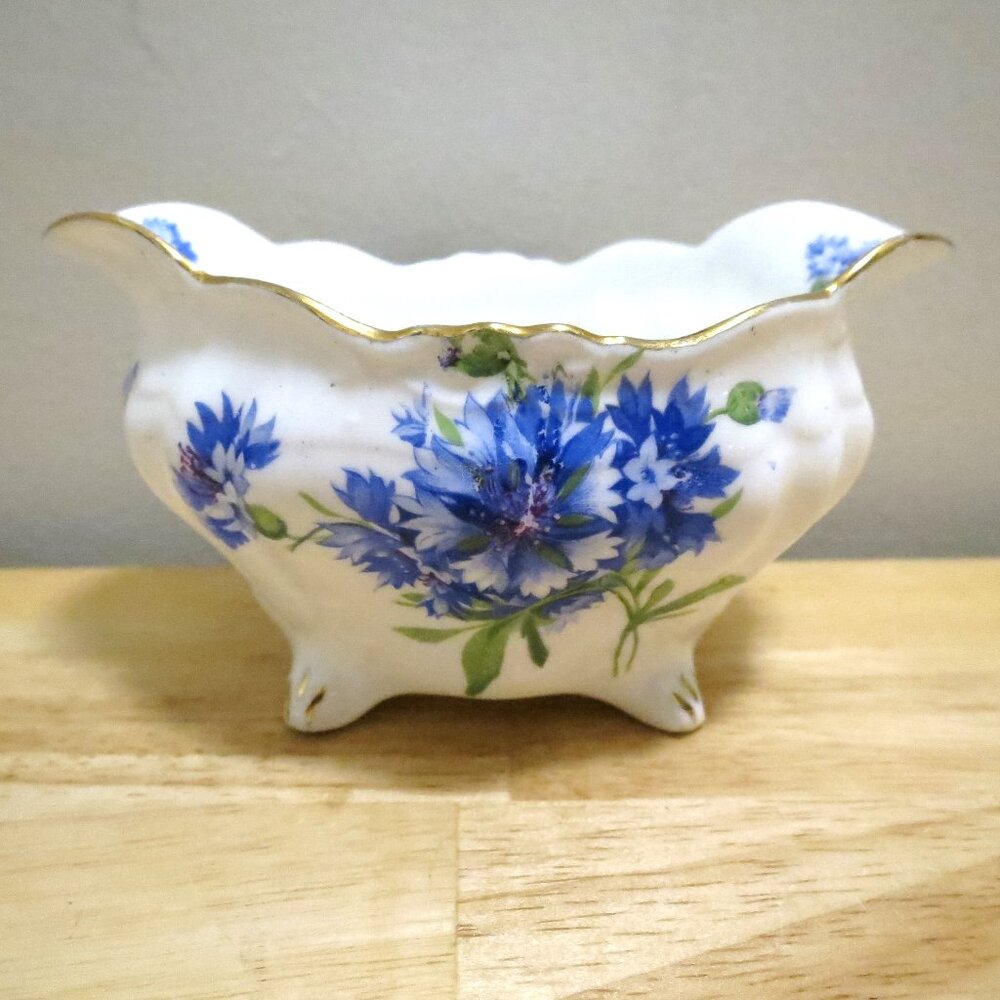 Hammersley Open Sugar Bow Cornflower Blue 6034 Footed Bone China Bone China